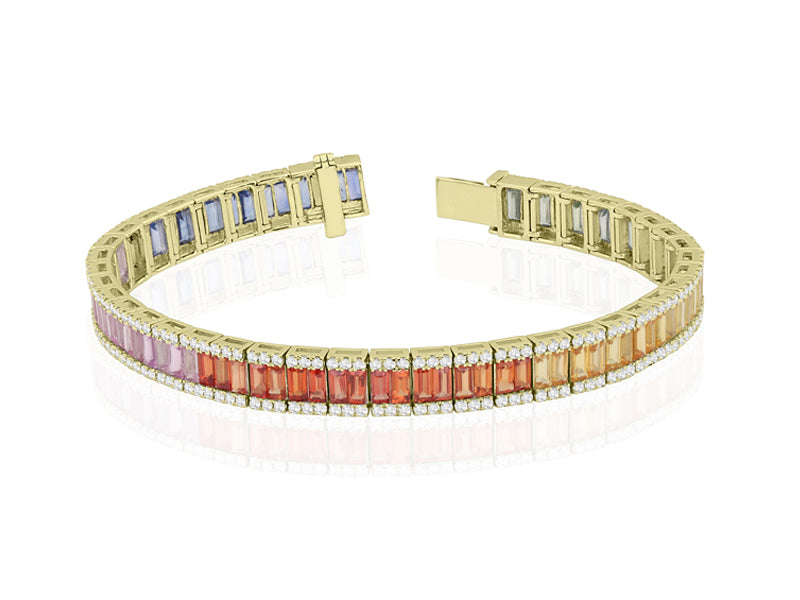 B-52502-CS-Y  Diamond & Colour Sapphire Bracelet
