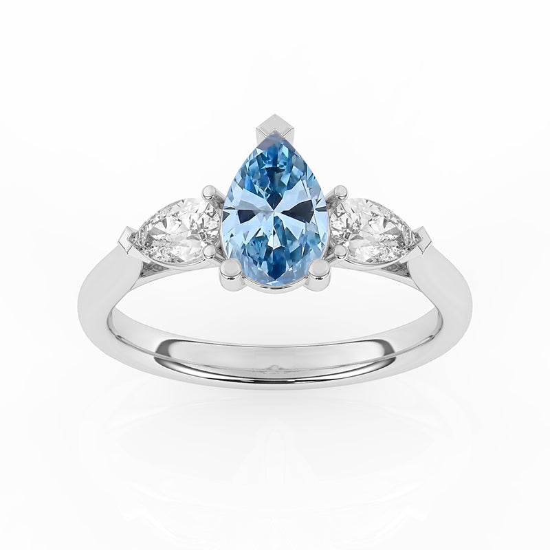 R-82310-BL-W  1.30ct Lab Diamond Three Stone Ring (IGI Report Included)