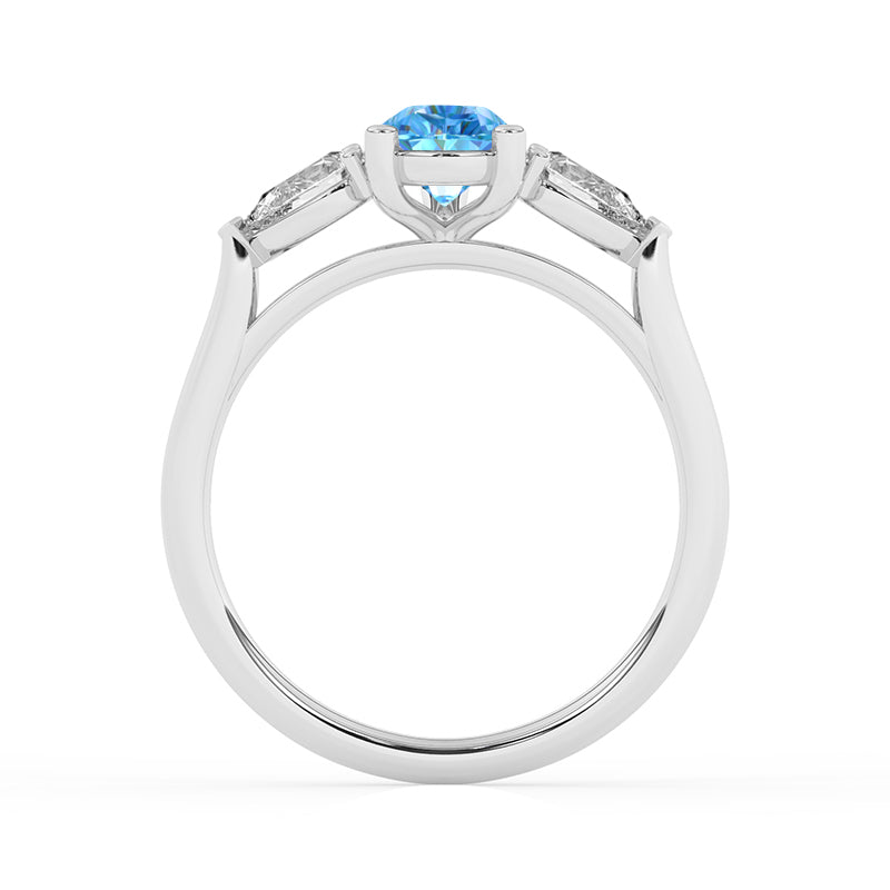 R-82310-BL-W  1.30ct Lab Diamond Three Stone Ring (IGI Report Included)