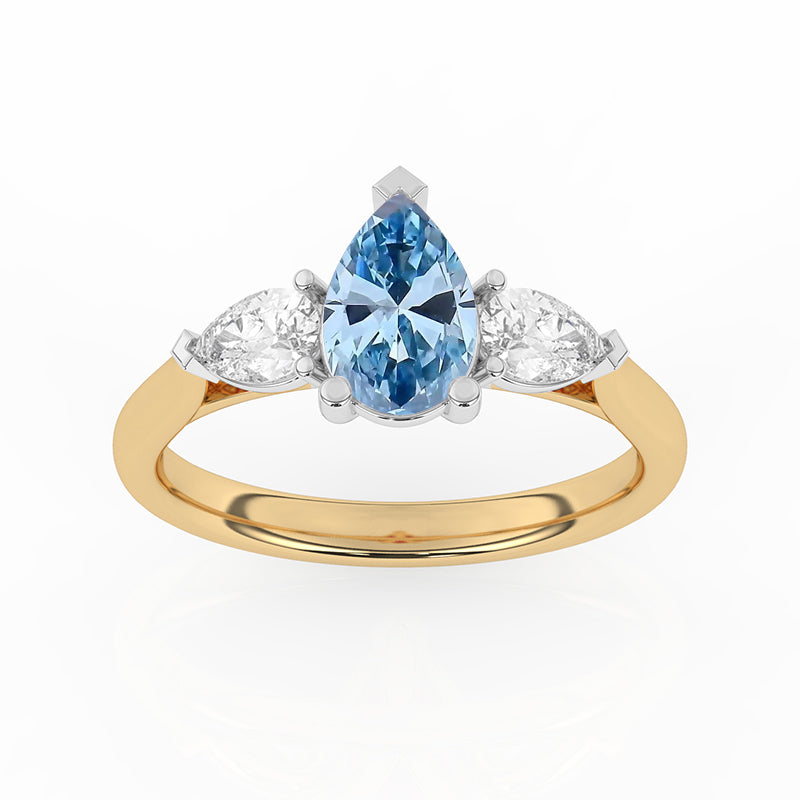 R-82310-BL-Y  1.30ct Lab Diamond Three Stone Ring (IGI Report Included)