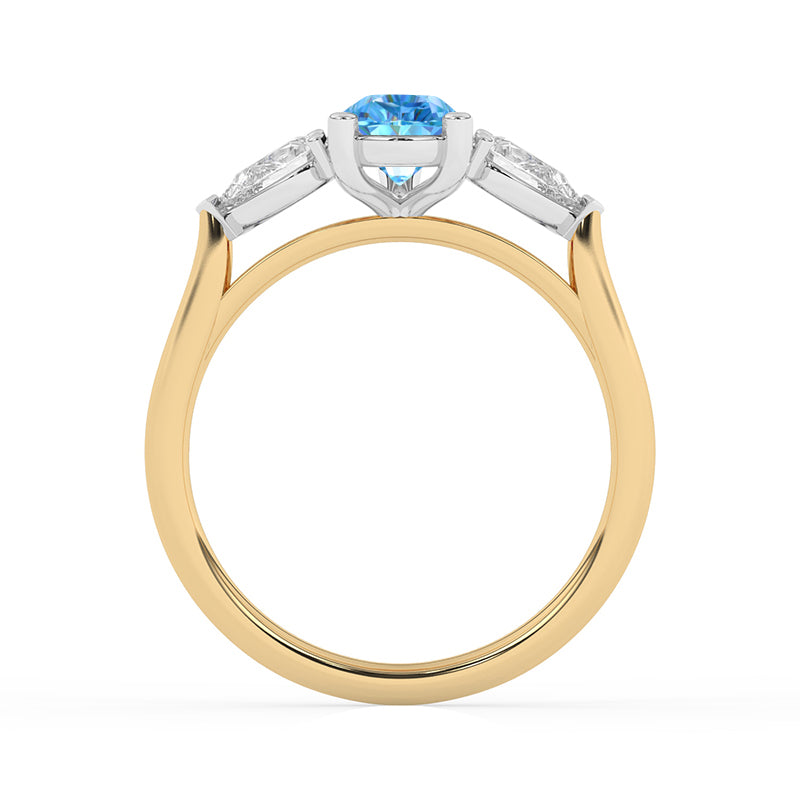 R-82310-BL-Y  1.30ct Lab Diamond Three Stone Ring (IGI Report Included)