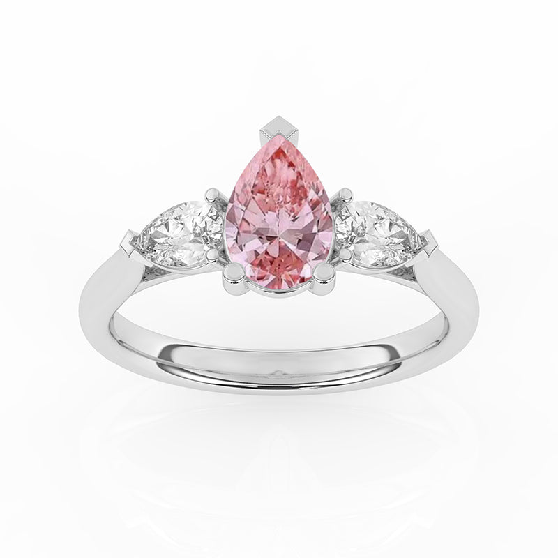 R-82310-PL-W  1.30ct Lab Diamond Three Stone Ring (IGI Report Included)