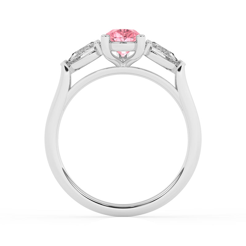 R-82310-PL-W  1.30ct Lab Diamond Three Stone Ring (IGI Report Included)