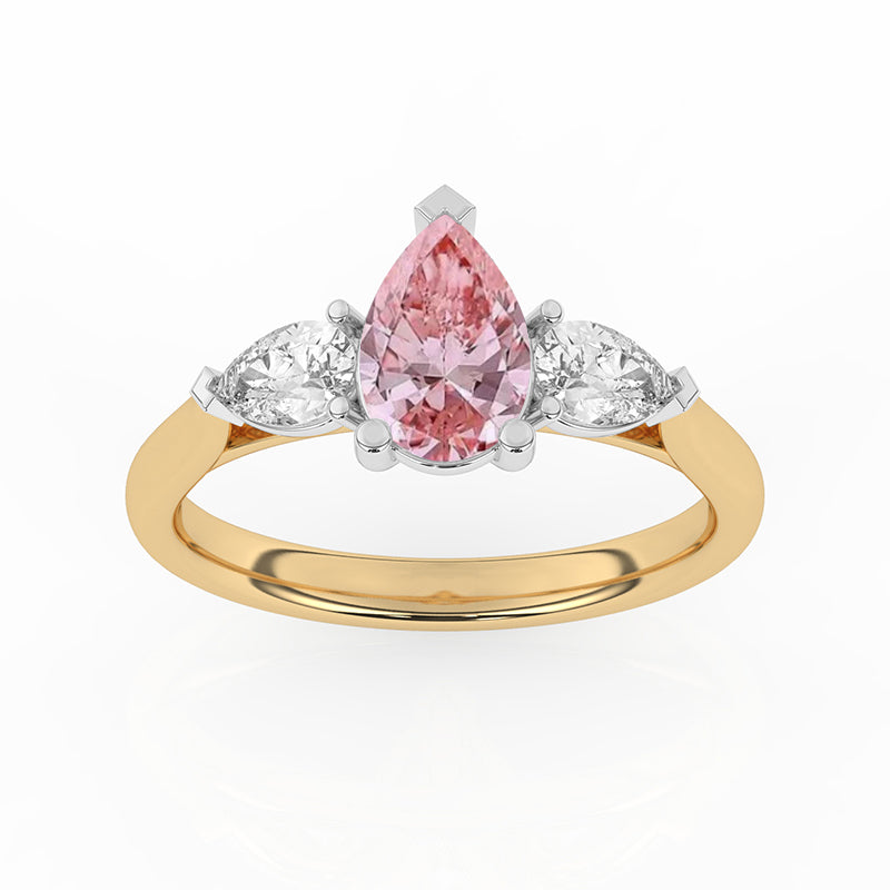 R-82310-PL-Y  1.30ct Lab Diamond Three Stone Ring (IGI Report Included)