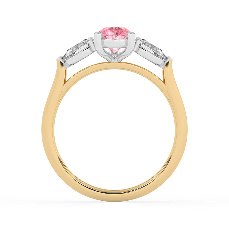 R-82310-PL-Y  1.30ct Lab Diamond Three Stone Ring (IGI Report Included)