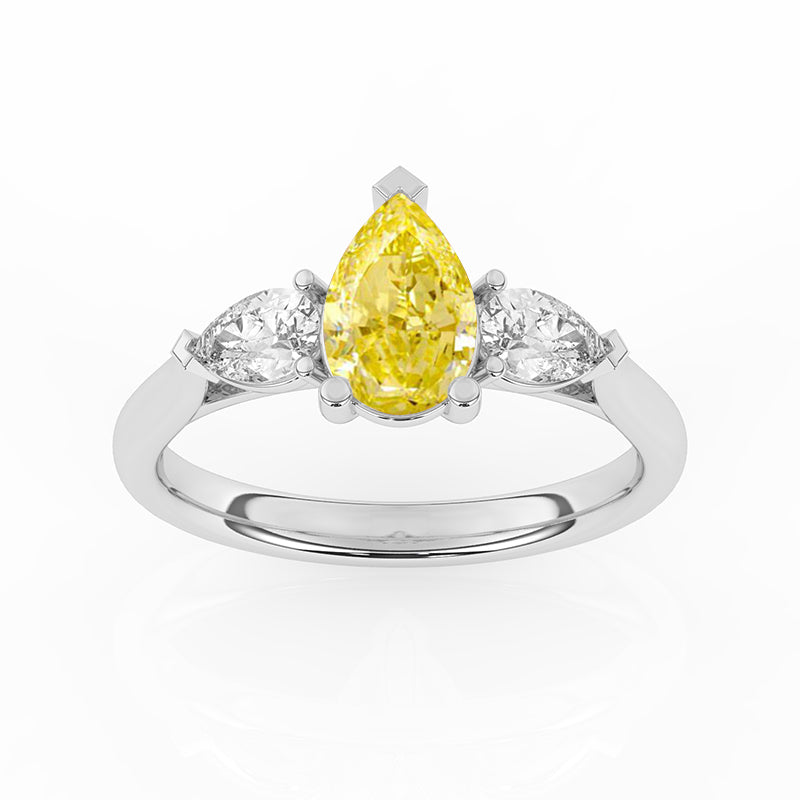 R-82310-YL-W  1.30ct Lab Diamond Three Stone Ring (IGI Report Included)