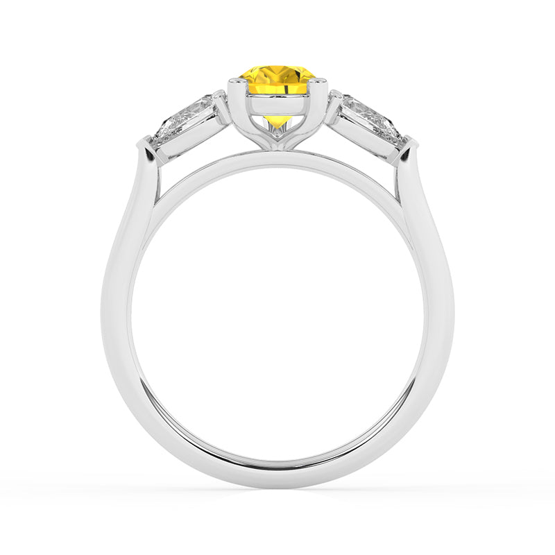 R-82310-YL-W  1.30ct Lab Diamond Three Stone Ring (IGI Report Included)