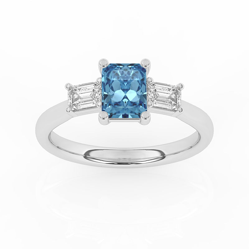 R-82411-BL-W  1.40ct Lab Diamond Three Stone Ring (IGI Report Included)