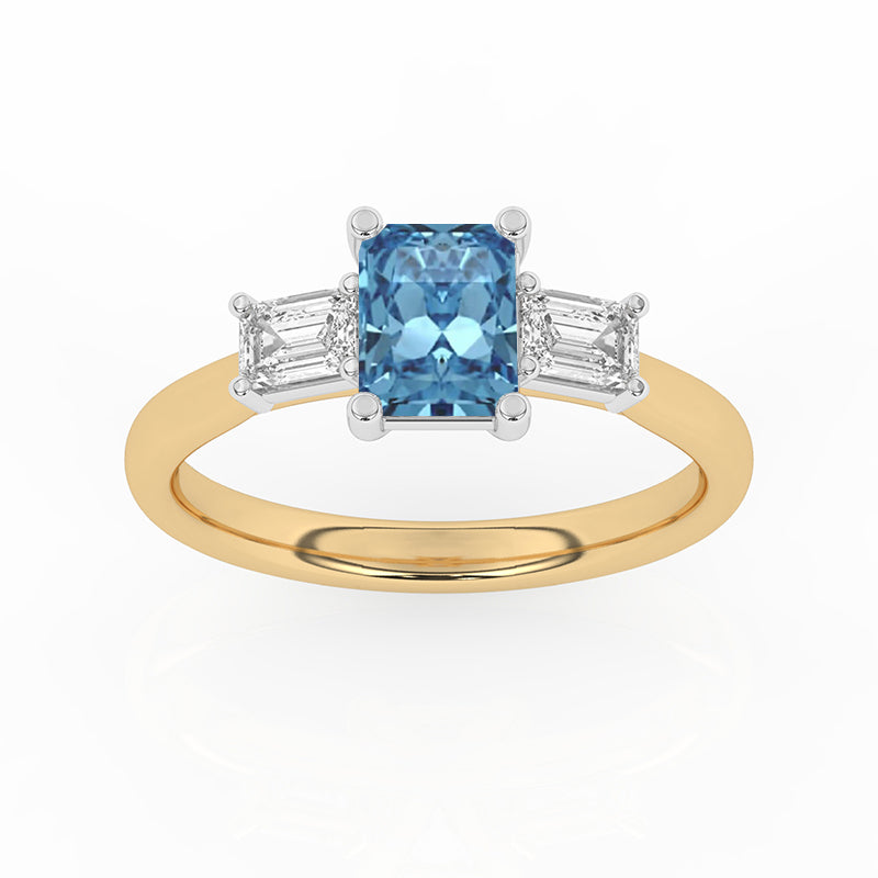 R-82411-BL-Y  1.40ct Lab Diamond Three Stone Ring (IGI Report Included)