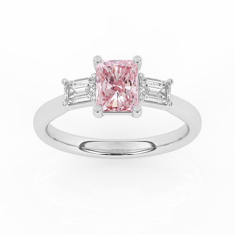 R-82411-PL-W  1.40ct Lab Diamond Three Stone Ring (IGI Report Included)