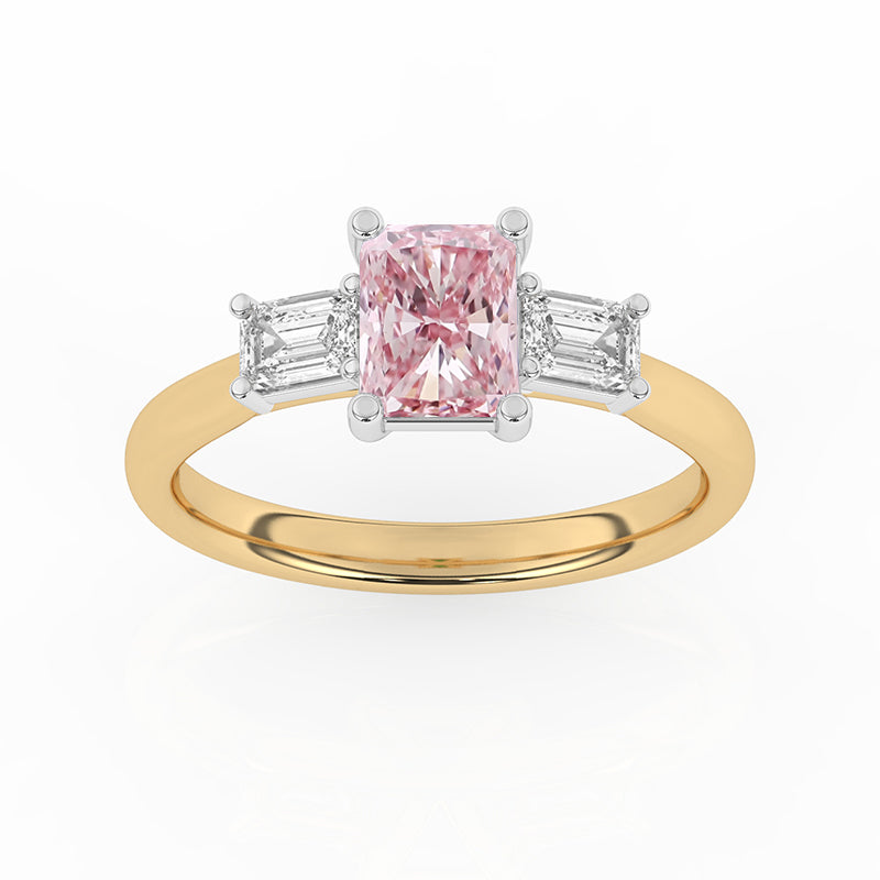 R-82411-PL-Y  1.40ct Lab Diamond Three Stone Ring (IGI Report Included)