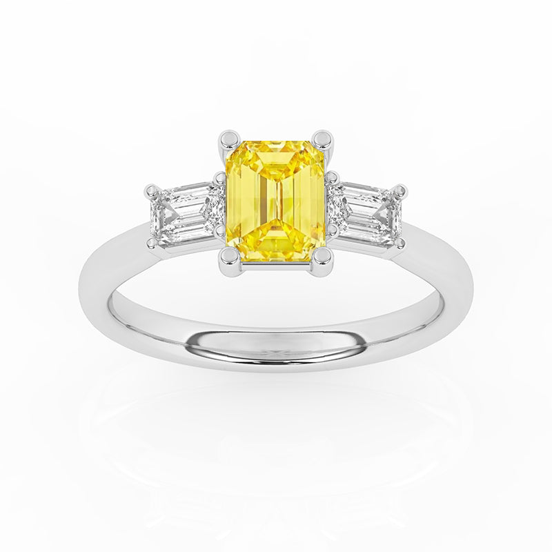 R-82411-YL-W  1.40ct Lab Diamond Three Stone Ring (IGI Report Included)