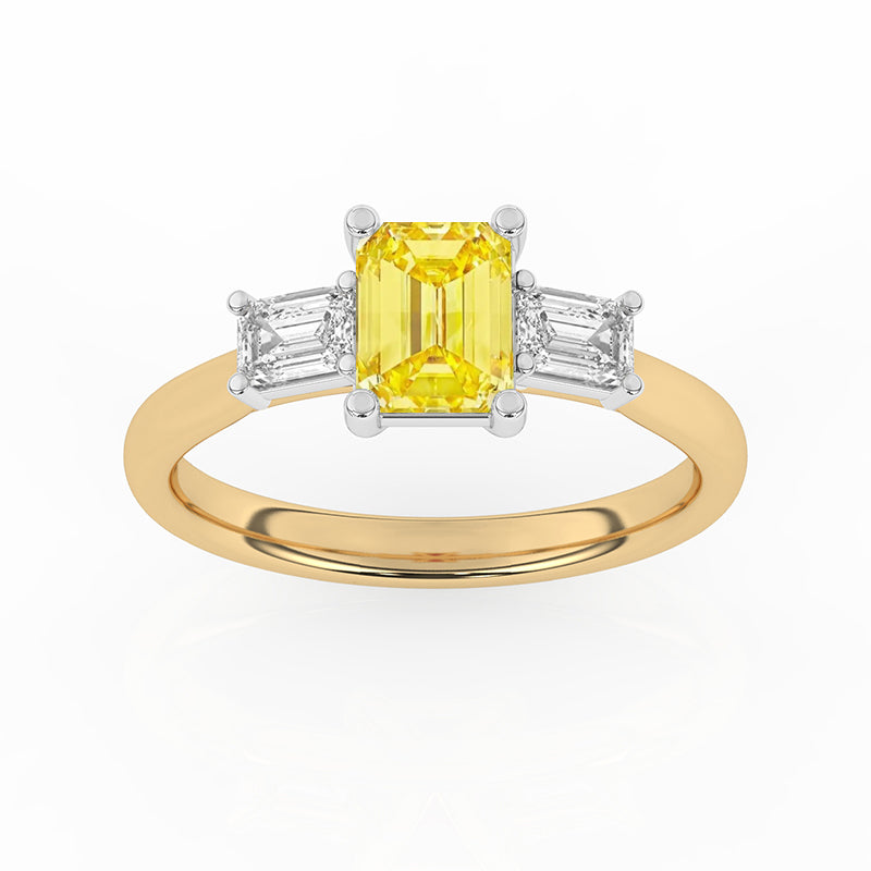 R-82411-YL-Y  1.40ct Lab Diamond Three Stone Ring (IGI Report Included)
