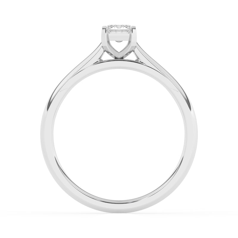 R-82502-AD-W  0.50ct D/VS Emerald Cut Lab Diamond Solitaire Ring (IGI Report Included)