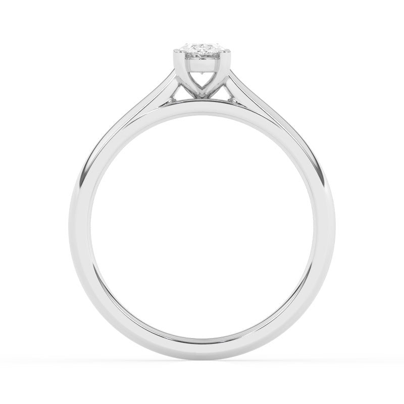 R-82503-AD-W  0.50ct D/VS2 Oval Cut Lab Diamond Solitaire Ring (IGI Report Included)