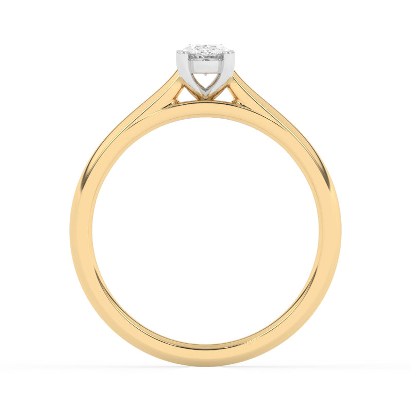 R-82503-AD-Y  0.50ct D/VS2 Oval Cut Lab Diamond Solitaire Ring (IGI Report Included)