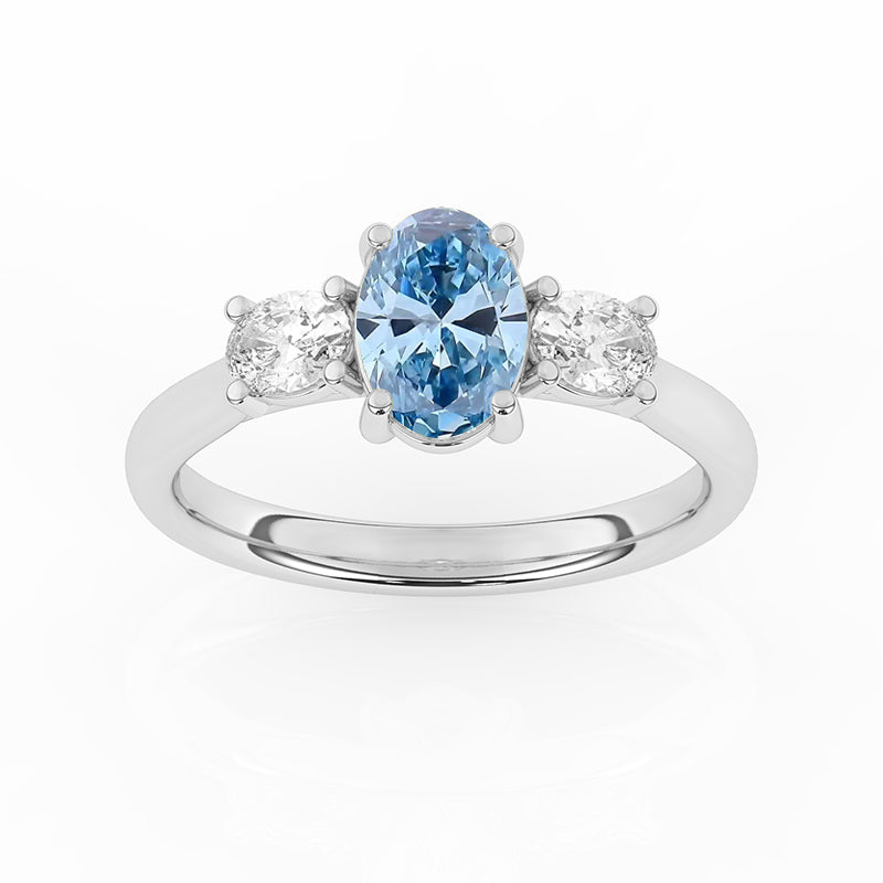 R-82512-BL-W  1.50ct Lab Diamond Three Stone Ring (IGI Report Included)