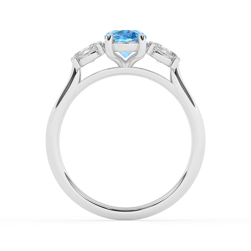 R-82512-BL-W  1.50ct Lab Diamond Three Stone Ring (IGI Report Included)