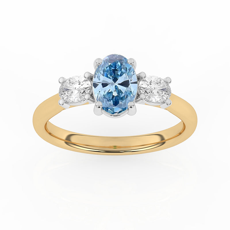 R-82512-BL-Y  1.50ct Lab Diamond Three Stone Ring (IGI Report Included)