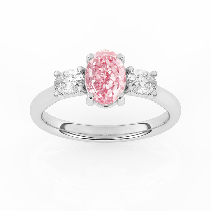 R-82512-PL-W  1.50ct Lab Diamond Three Stone Ring (IGI Report Included)