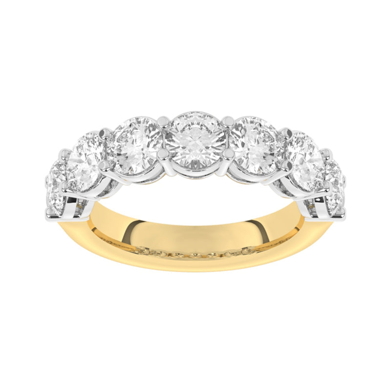 R-87530-AD-Y  3.00ct Lab Diamond Seven Stone Half Eternity Ring