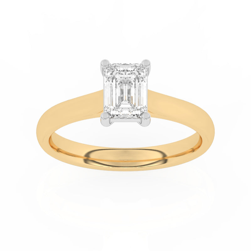 R-88100-AD-Y  1.00ct D/VS2 Emerald Cut Lab Diamond Solitaire Ring (IGI Report Included)