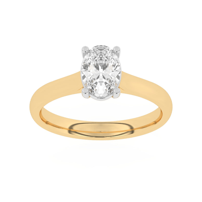 R-89100-AD-Y  1.00ct D/VS2 Oval Cut Lab Diamond Solitaire Ring (IGI Report Included)