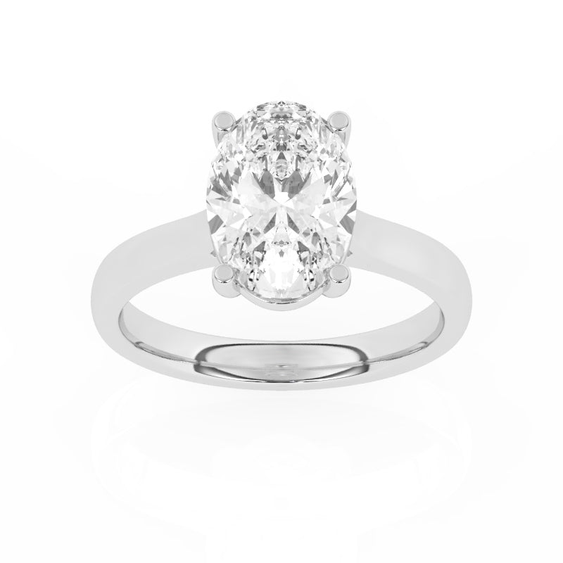 R-89300-AD-W  3.00ct D/VS2 Oval Cut Lab Diamond Solitaire Ring (IGI Report Included)