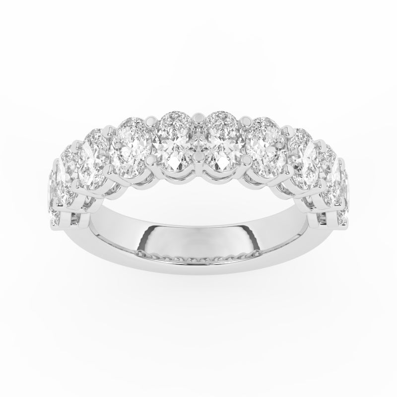 R-89525-AD-W  2.50ct Lab Diamond Ten Stone Half Eternity Ring