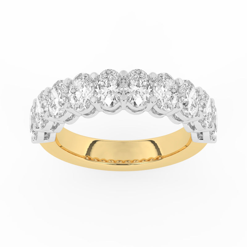 R-89525-AD-Y  2.50ct Lab Diamond Ten Stone Half Eternity Ring