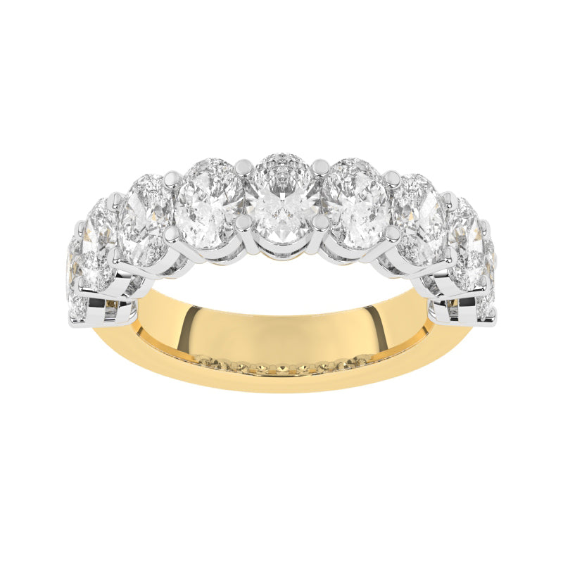 R-89530-AD-Y  3.00ct Lab Diamond Nine Stone Half Eternity Ring