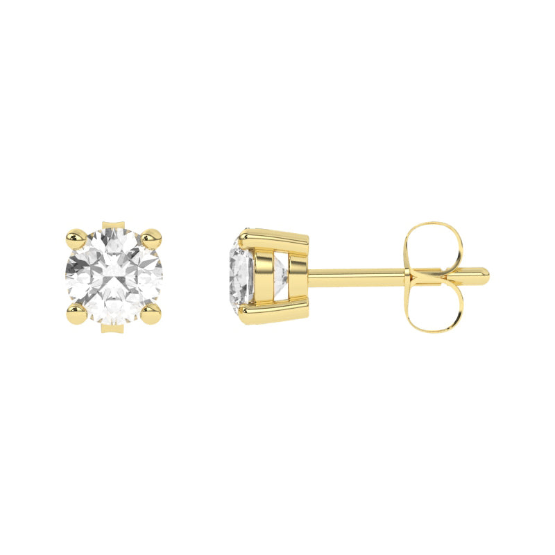 E-81050-AD-Y  0.50ct F/VS Brilliant Cut Lab Diamond Single Stone Earrings (EGL Report Included)