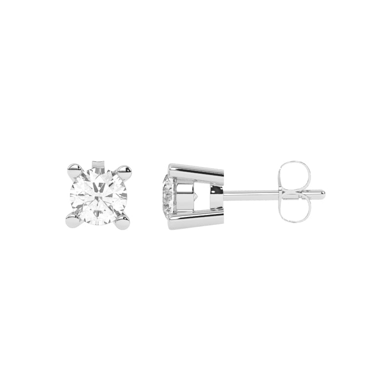 E-81075-AD-W  0.75ct F/VS Brilliant Cut Lab Diamond Single Stone Earrings (EGL Report Included)
