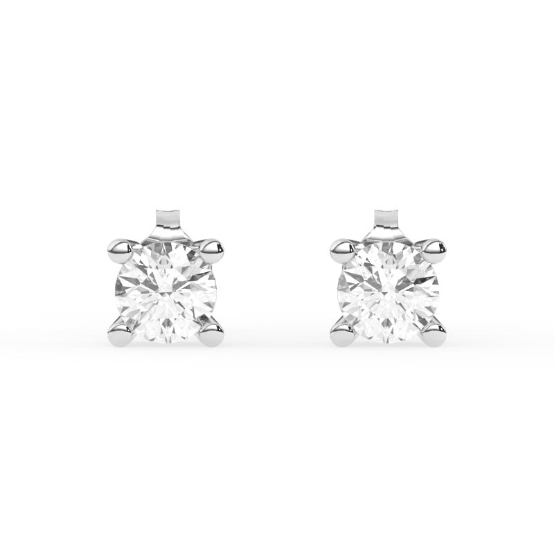 E-81100-AD-W  1.00ct F/VS Brilliant Cut Lab Diamond Single Stone Earrings (EGL Report Included)