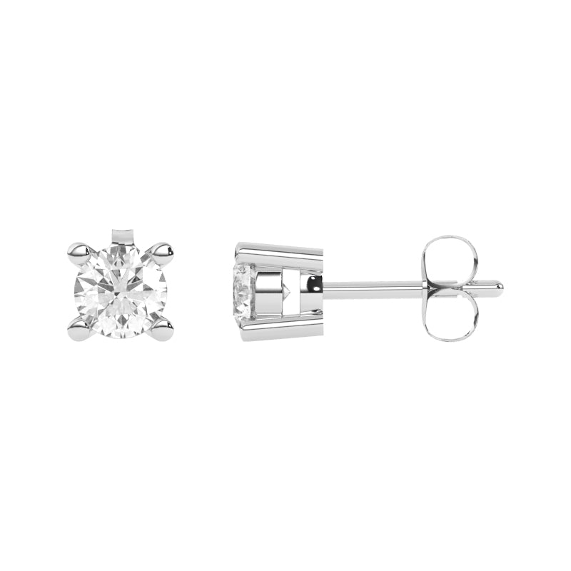 E-81100-AD-W  1.00ct F/VS Brilliant Cut Lab Diamond Single Stone Earrings (EGL Report Included)