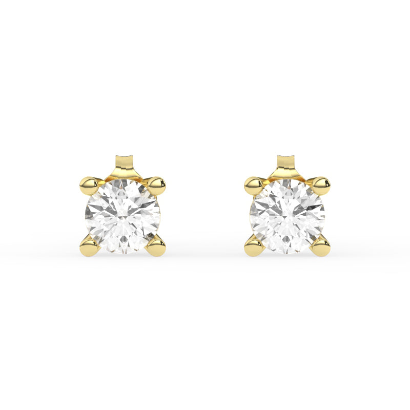 E-81100-AD-Y  1.00ct F/VS Brilliant Cut Lab Diamond Single Stone Earrings (EGL Report Included)