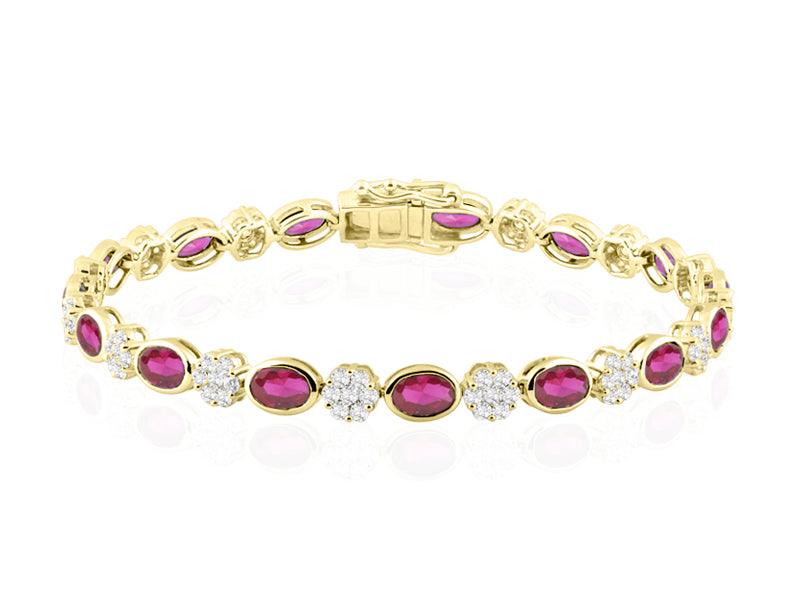 B-30580-RU-Y  Diamond & Ruby Bracelet