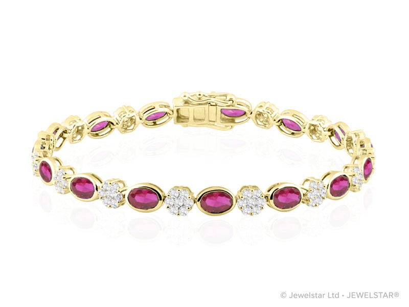 B-30580-RU-Y  Diamond & Ruby Bracelet