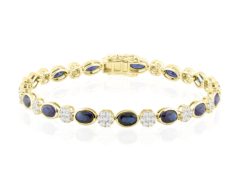 B-30580-SA-Y  Diamond & Sapphire Bracelet