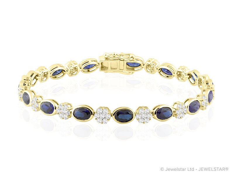 B-30580-SA-Y  Diamond & Sapphire Bracelet
