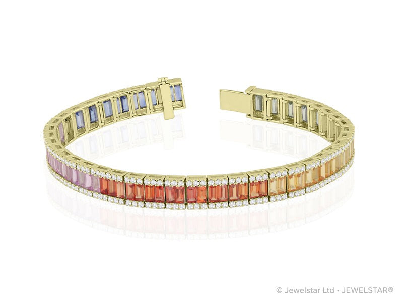 B-52502-CS-Y  Diamond & Colour Sapphire Bracelet