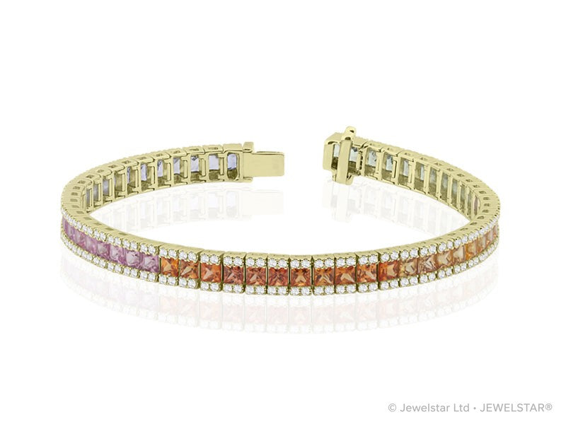B-52503-CS-Y  Diamond & Colour Sapphire Bracelet