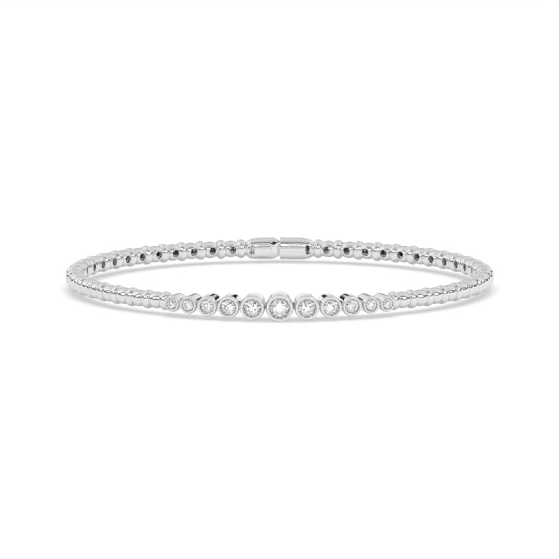 B-86044-AD-W  Lab Diamond Flexi Bangle