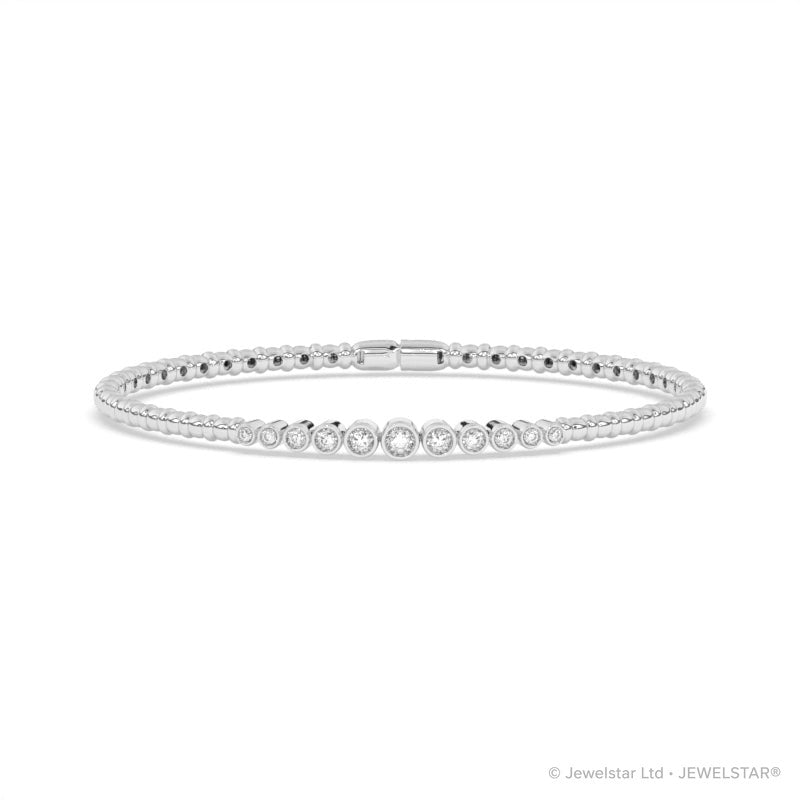 B-86044-AD-W  Lab Diamond Flexi Bangle