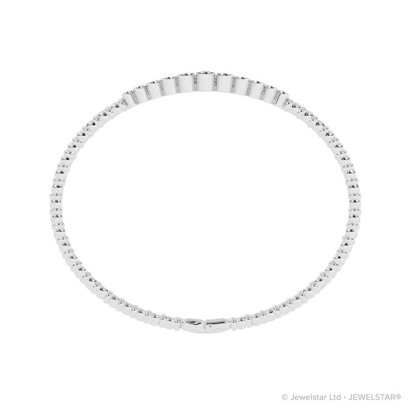 B-86044-AD-W  Lab Diamond Flexi Bangle