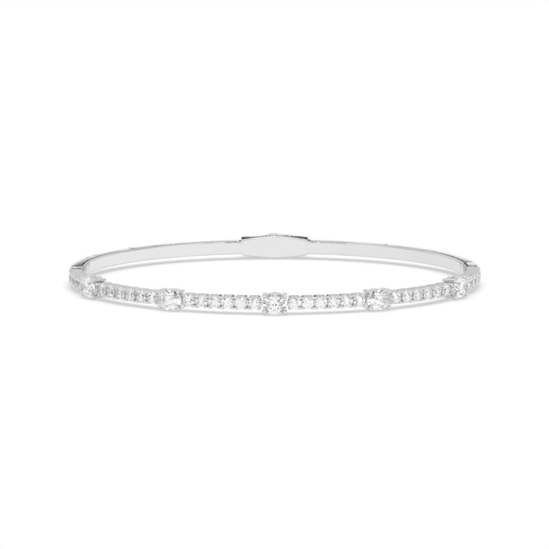 B-86045-AD-W  Lab Diamond Flexi Bangle