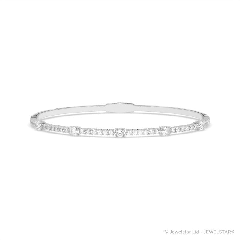 B-86045-AD-W  Lab Diamond Flexi Bangle