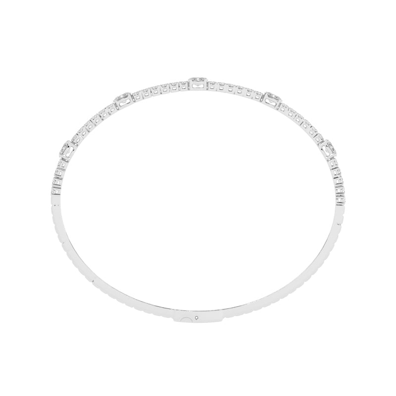 B-86045-AD-W  Lab Diamond Flexi Bangle