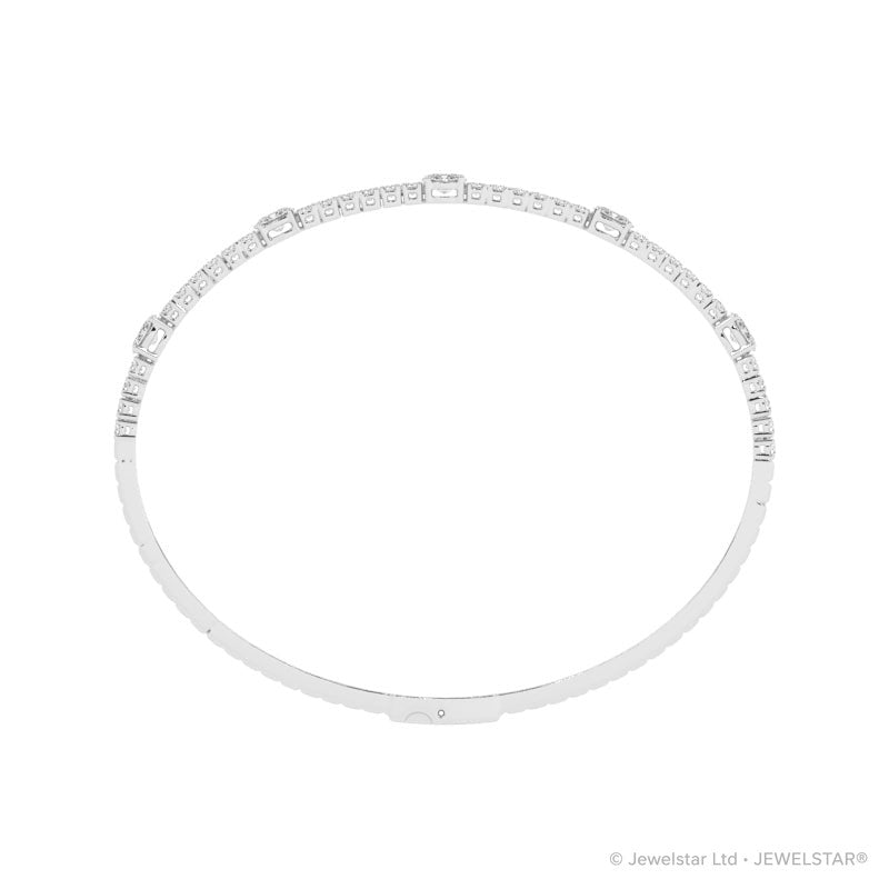 B-86045-AD-W  Lab Diamond Flexi Bangle