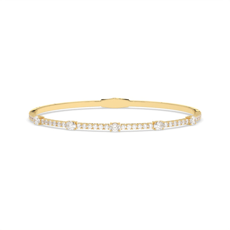 B-86045-AD-Y  Lab Diamond Flexi Bangle